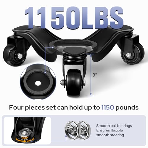 KEDSUM Furniture Dolly, 1150LBS Furniture Lifter Tool Set, 10" Heavy Duty Moving Dolly with 3 Wheels, Used for Moving Sofa, Piano, Cabinet - size: 10 inch