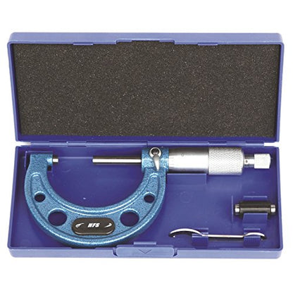HFS(R) Outside Micrometer with 0.0001" Accuracy, Carbide Anvil and Laser-Etched Scale (1-2"x0.0001", Classic Ratchet) - size: 1-2"x0.0001", style: Classic Ratchet