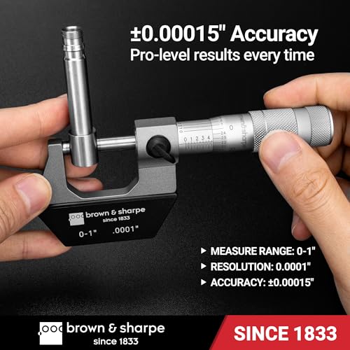 Brown & Sharpe 0-1 Inch Outside Micrometer, 0.0001 Inch Graduation