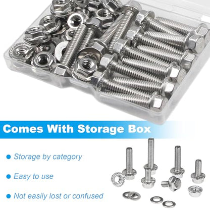 15 Sets 1/4-20 x 1-1/2" Flanged Hex Head Bolts Kits - size: 1/4-20 x 1-1/2"