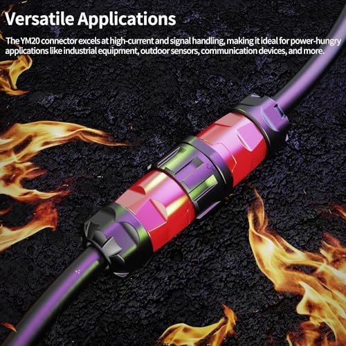 CNLINKO YM-20 3 PIN Industrial Waterproof Connector,IP68 Circular Connector,PBT Plastic Shell Quick Plug Aviation Connector M20 Male Plug and Female Plug - size: 3-Pin, style: Solder-Assembly