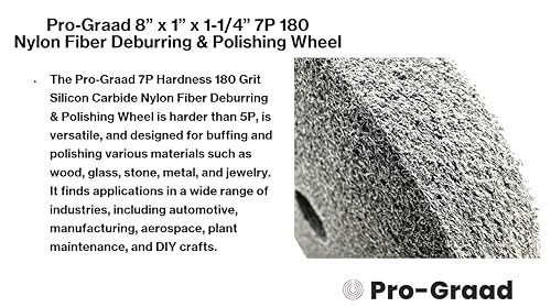 Nylon Fiber Deburring Wheel 8" x 1" x 1-1/4" 7P Hardness 180Grit - style: 8" x 1" x 1-1/4" 7P Hardness 180 Grit