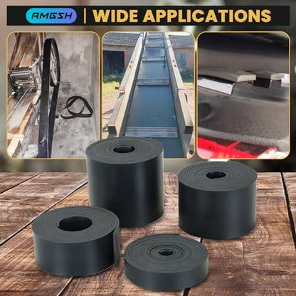 Neoprene Rubber Strip Solid Rubber Roll, Non-Adhesive - size: Non-Adhesive 1/8" Thick × 4" Wide × 10 Ft Long