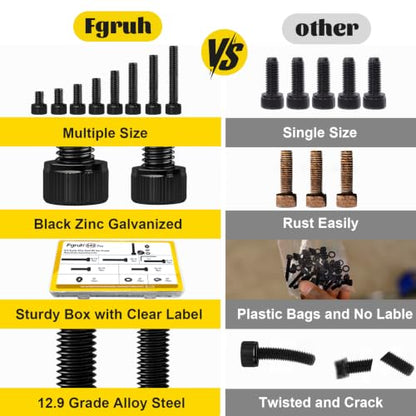 649PCS M3 Hex Socket Head Long Screws Kit, M3-0.5x30/35/40/45/50 mm - size: M3 649pcs