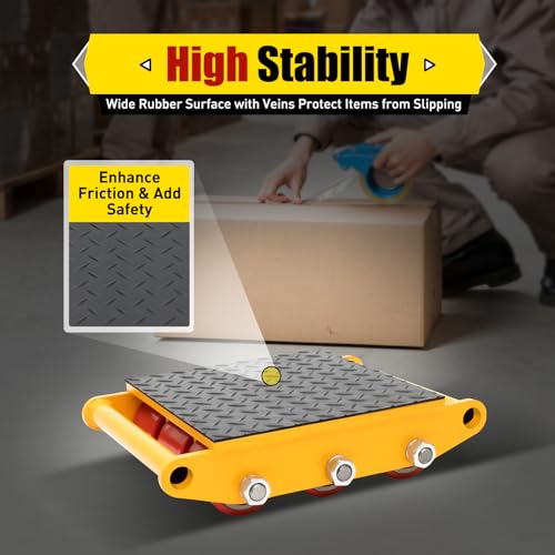 Car Dolly 15T 33000lbs Capacity Cargo Trolley 9 Rollen Machine Dolly Skate Machinery Mover Pallet Buster Trailer Dolly Furniture Dolly Motorcycle Dolly Heavy Duty Industrial Moving Equipment