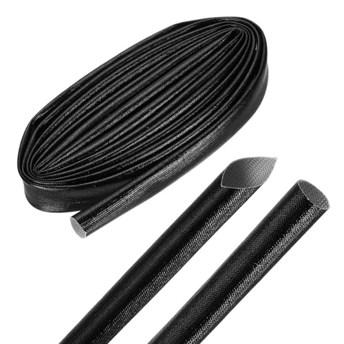 MECCANIXITY 10ft Braided Cable Sleeve, 5/8" ID 200C Heat Resistant 1500V Fiberglass Wire Insulation Cord Protector Organizer Wires Management for Motor Engine Fuel Line, Black - color: Black, size: 10ft-16mm