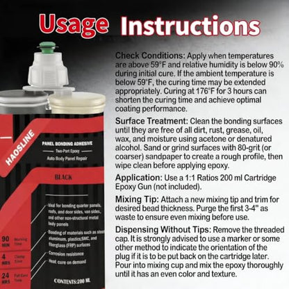 Panel Bonding Adhesive for Auto Body Panel Repair,200 mL Cartridge