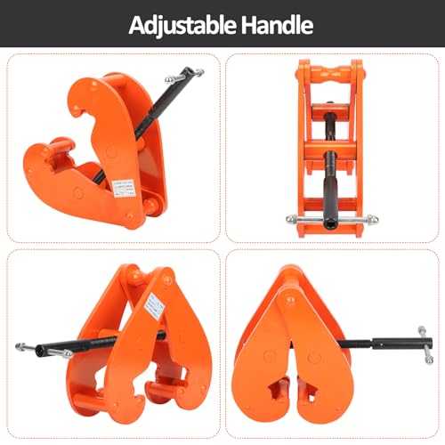 Nisorpa 11000lbs/5 Ton Heavy Duty Vertical Beam Clamp, 3.14-12.59 Inch Adjustable Opening Range, Working Load Capacity I Beam Lifting Clamp for Rigging Steel Beam Clamp Tool