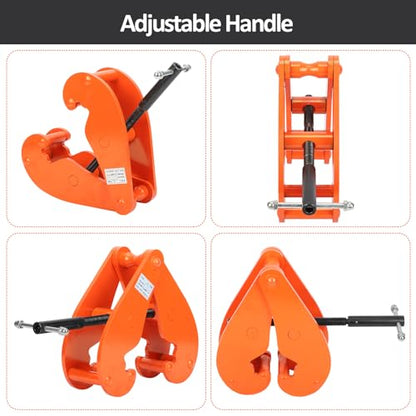 Nisorpa 11000lbs/5 Ton Heavy Duty Vertical Beam Clamp, 3.14-12.59 Inch Adjustable Opening Range, Working Load Capacity I Beam Lifting Clamp for Rigging Steel Beam Clamp Tool