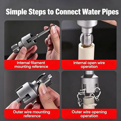3PCS Internal & External Pipe Threading Tool Set,Drill Compatible