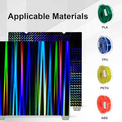 Smooth H1H Build Plate（with Magnetic Base）235x235mm,Rainbow Streak+Phantom Double-Sided Effect Plate for Creality K1/K1 SE/K1C/Ender 3 S1/3 S1 Pro/Ender 5 S1/Ender3 V3 KE/Ender3 V3 SE - color: H1H with Magnetic Plate, size: 235x235mm