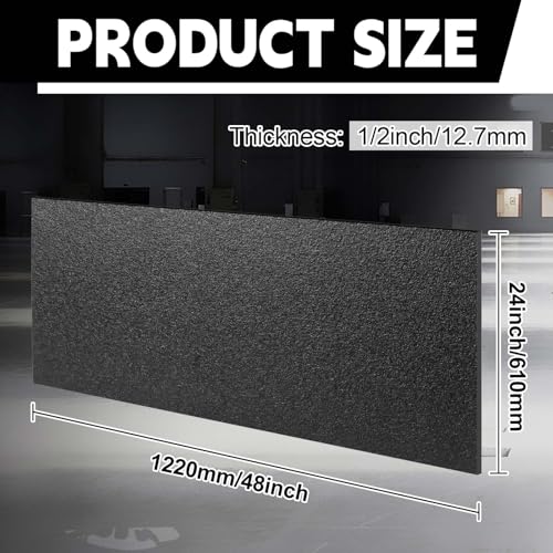 Sasylvia 1/2" X 24" X 48" Black HDPE Sheet,Textured Front & Smooth Back - color: Black, size: 1/2" x 24" x 48"