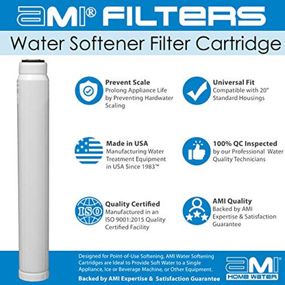 AMI Water Softening Filter Cartridge, Ion Exchange Resin, 20" Standard - style: 20 Inch Standard