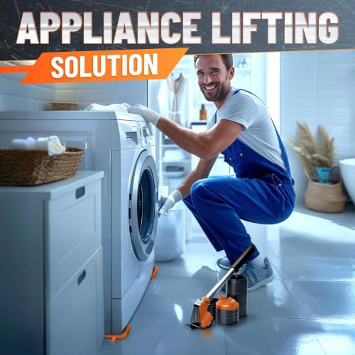 Furniture Lifter Tool with 4 Appliance Rollers 660 Lbs - Furniture Lifters for Heavy Furniture Movers with Wheels Furniture Lift Mover Tool Set - Heavy Furniture Sliders Moving Furniture Gliders - color: Orange