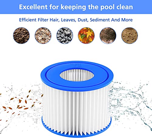 Hot Tub Filter Cartridge Size VI Compatible with Lay-Z-Spa, Coleman SaluSpa 90352E 58323, 6 Pack - size: 6 Pack