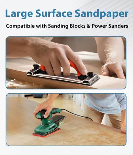 60 Pcs Sandpaper Assortment 80-5000 Grit, 9 x 3.6 Wet Dry Sandpaper Sheets, Sand Paper for Wood Furniture Finishing, Metal Sanding, Automotive Polishing and Crafts