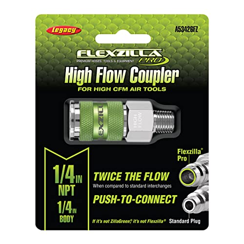 Flexzilla Pro High Flow Coupler, 1/4" Body, 1/4" MNPT - A53426FZ - style: Coupler MNPT