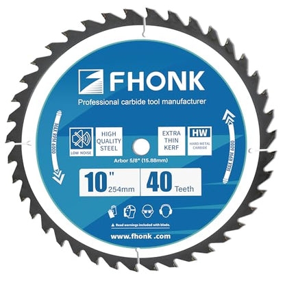 10-inch 40T Circular Saw Blade, 5/8-inch Shaft, Made of Hard Alloy Material, Suitable for Cutting Wood, Copper, Plastic, PVC, Acrylic, and Aluminum Strips.