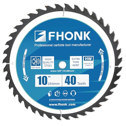 10-inch 40T Circular Saw Blade, 5/8-inch Shaft, Made of Hard Alloy Material, Suitable for Cutting Wood, Copper, Plastic, PVC, Acrylic, and Aluminum Strips.