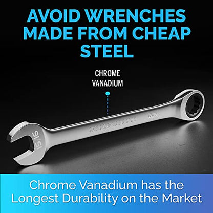 Ratcheting Wrench - Slim Profile - Ratchet Wrench, 15/16" Wrench Set - size: 15/16″