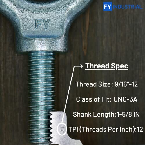 Lifting Shoulder Eye Bolt 9/16"-12 X 1-5/8" |Blue Bright Zinc Plated - color: Blue Bright Zinc Plated, size: 9/16"-12 X 1-5/8"