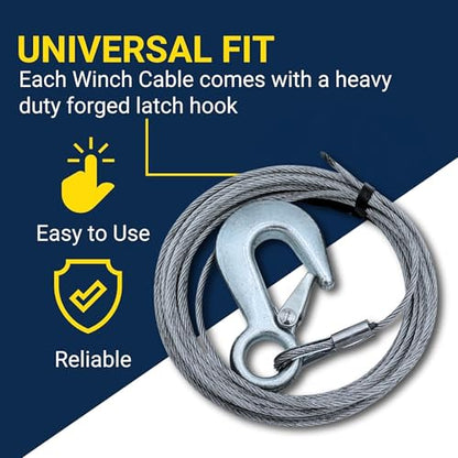 Tie Down Engineering 59380 Winch Cable 1/8" X 20' - size: 1/8 in x 20 ft