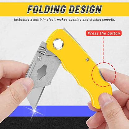 JETMORE Box Cutter Tools 4 Pack Utility Knife With 10 Mat Cutter Blades - color: 4 Pack