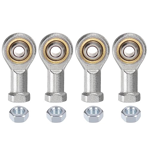 uxcell 4pcs SI6TK PHSA6 M6 Female Rod End Bearing M6x1 Right Hand Thread, Self-Lubricating Joint Rod Ends, Includes Jam Nut - size: M6
