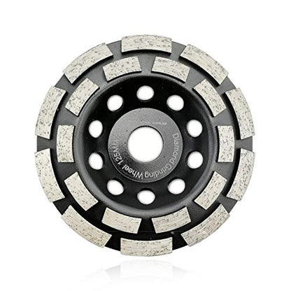 SHDIATOOL 5-Inch Double Row Diamond Grinding Cup Wheel for Concrete - size: 5 Inch, style: Double Rows