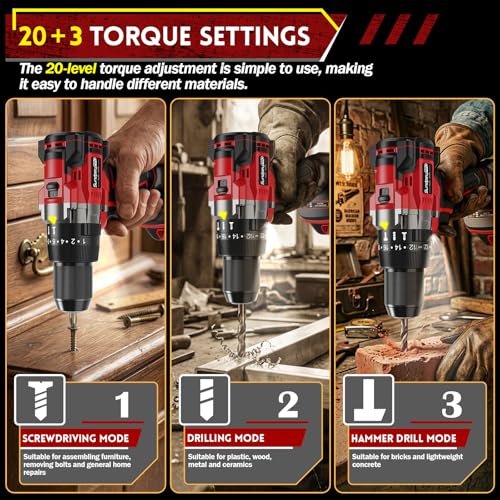 1151In-lbs High Torque Brushless Cordless Hammer Drill 28500 BPM
