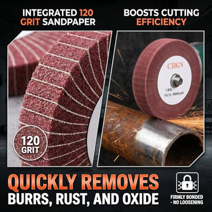 150mm x 25mm Non-Woven Nylon Polishing Burnishing Wheel, 320 Grit Wire Drawing Abrasive Flap Wheels 6" x 1" Polishing Flap Wheel for Stainless Steel Aluminum Copper Wood Metal(Red) - style: Red 6" x 1"