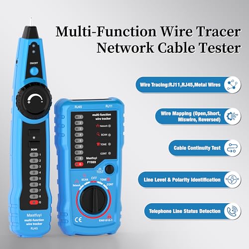Network Cable Tester, Wire Tracer Tone Generator and Probe Kit - color: Bule-Red