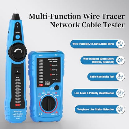Network Cable Tester, Wire Tracer Tone Generator and Probe Kit - color: Bule-Red