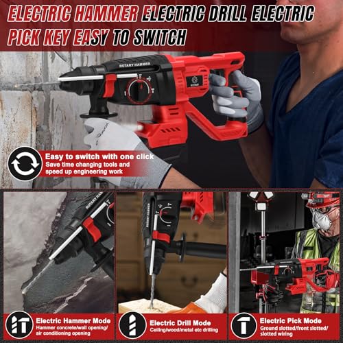 Cordless Rotary Hammer Drill for Milwaukee M18 18V Battery