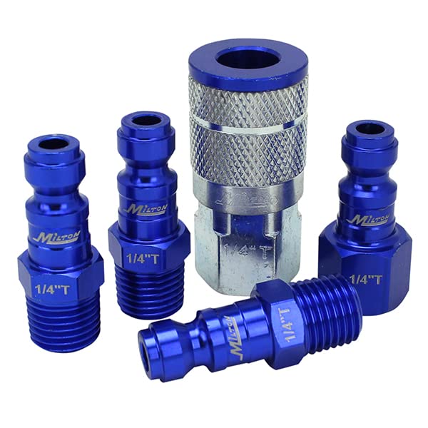 ColorFit Coupler & Plug Kit (5 Piece), T-Style 1/4" NPT Blue - style: Without Bumper