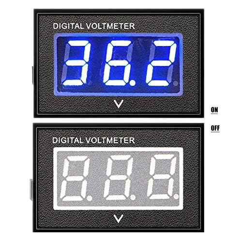 RDBS LED Digital Voltage Battery Gauge for Golf Cart Blue