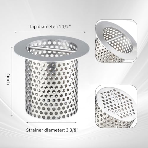 4" Floor Drain Strainer, osseph 316 Stainless Steel - size: 4" Tall x 4" Diameter