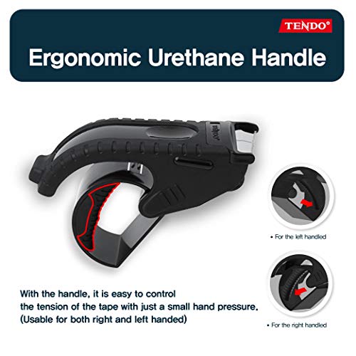 TENDO Heavy Duty Shipping Tape Dispenser, 2 Inch Packing Tape Gun with Patented 10° Sloped Chromium Blade, Replaceable Blade, Ergonomic Reusable Handle for Shipping, P-1200 (3rd Gen.) Black - color: Black