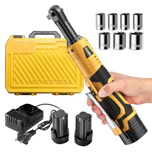 FULLYEA 3/8" Cordless Electric Ratchet Wrench Set,45Ft-lbs,Variable Speed