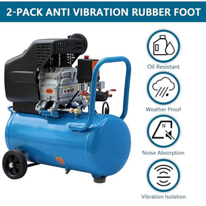 Heavy Duty Rubber Anti Vibration Feet for Generators, Pressure Washers, Air Compressors and Pumps Rubber Foot Pads,1 X 2.5 in,with Screw Kits, 4-Pack