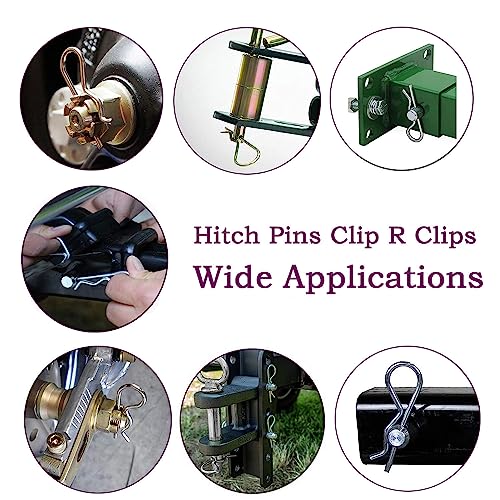 15Pcs Heavy Duty Hitch Pins Clip R Clips Cotter Pins, White Zinc Plated Spring Retaining Wire Hair Pins， Large for Trailer Tractors Mower Carts Truck Pin Clip，Strong Spring Tension M3x60mm - size: M3×60mm-15pcs White zinc-plated