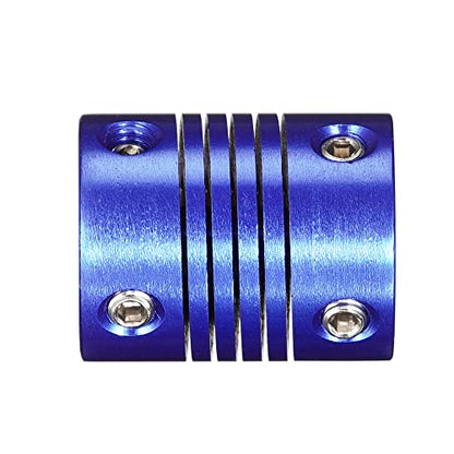 uxcell 5 Pcs 5mm to 4mm Aluminum Alloy Shaft Coupling Flexible Coupler L25xD20 Blue - color: Blue, size: 5mm to 4mm