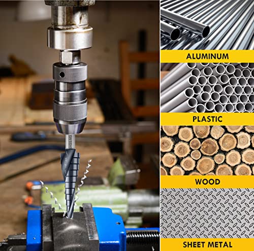 1/8"-1/2" Double Sprial Flute M35 Cobalt Step Drill Bit - size: 1/8"-1/2"(2 Flute)