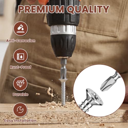 Mellewell #12 x 2 (50 PCS) Flat Head Sheet Metal Screws Wood Screws, 304 Stainless Steel 18-8, Self Tapping Screws - color: Silver, size: #12 x 2"