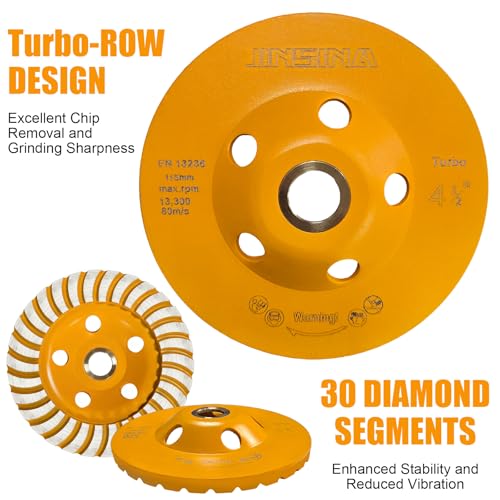 4.5” Turbo Diamond Grinding Cup Wheel, Concrete Grinding Wheel - style: Segment Turbo