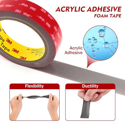 3M Double Sided Tape 1" x 15.4Ft Heavy Duty Mounting Tape Grey - color: Grey, size: 1" x 15.4Ft
