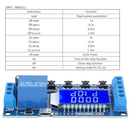 Emoshayoga XY LJ02 Electronic Delay Timer Module Cycle Relay Switch Circuit Delayed Power Off 6 30V LCD Display