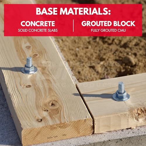 1/2" x 4-1/2" Zinc-Plated Wedge Anchors for Concrete & Cement (Box of 50) - size: 1/2" X 4-1/2"