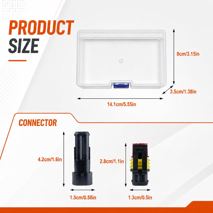 2 Pin Waterproof Electrical Connectors 10 Kit 2 Wire Connectors - size: 2p