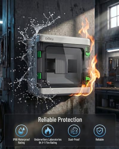Circuit Breaker Box, IP66 Distribution Protection Box (HA-8 Way-H) - size: HA-8- 8.6x7.9x4.1 INCH